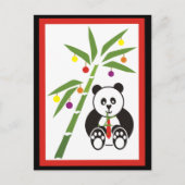 Panda's Weihnachtsessen! Feiertagspostkarte (Vorderseite)