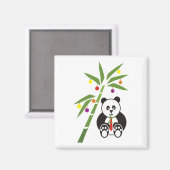 Panda's Weihnachtsessen Magnet (Vorderseite/Rückseite)