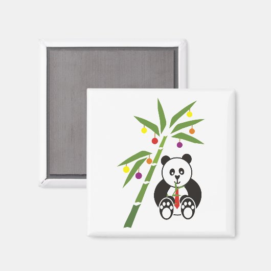 Panda's Weihnachtsessen Magnet (Vorderseite/Rückseite)