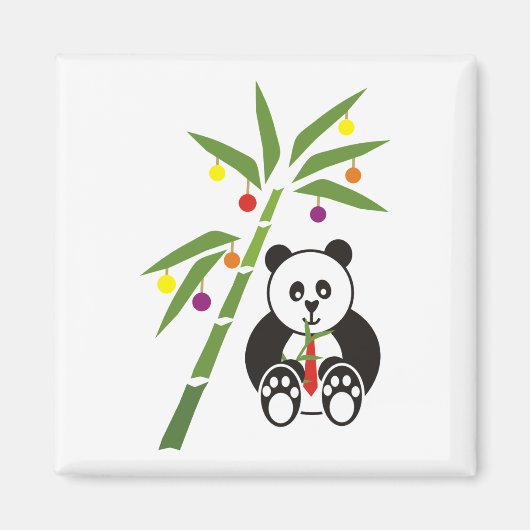 Panda's Weihnachtsessen Magnet (Vorne)
