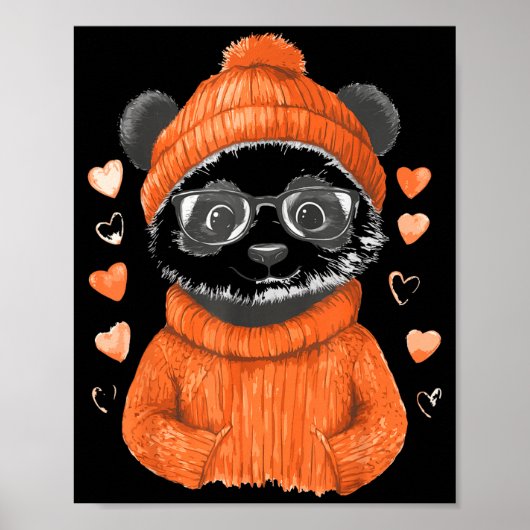 Pandas With Hearts Love Valentine's Day Women Hear Poster (Vorne)