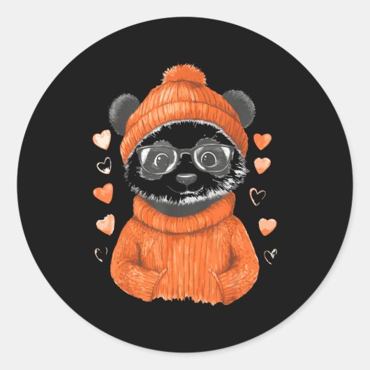 Pandas With Hearts Love Valentine's Day Women Hear Runder Aufkleber (Vorderseite)