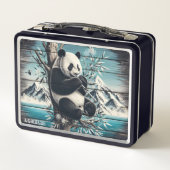 Panda's Wooded Haven: Bamboo-Leckerei Metall Brotdose (Rückseite)