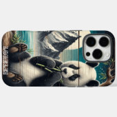Panda's Wooded Perch: Bamboo-Dulgence Case-Mate iPhone Hülle (Rückseite (Horizontal))