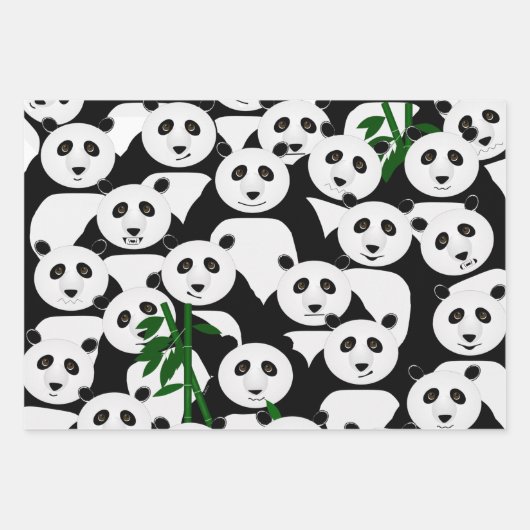 Pandas Wrapping Paper Sheets Geschenkpapier Set (Vorderseite 3)