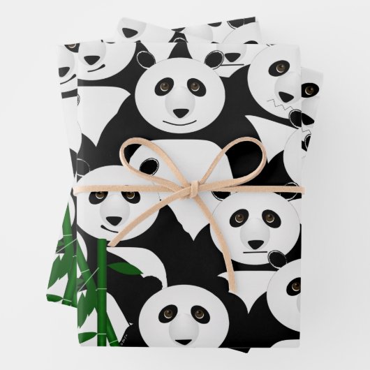 Pandas Wrapping Paper Sheets Geschenkpapier Set (Beispiel)