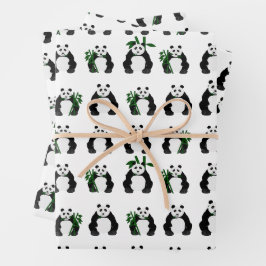 Pandas Wrapping Paper Sheets Geschenkpapier Set