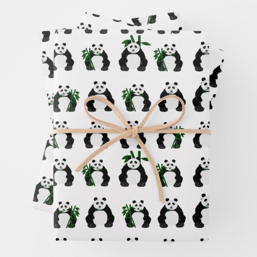 Pandas Wrapping Paper Sheets Geschenkpapier Set (Beispiel)