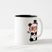 PandaSnowman - Leon die Panda-Bärsnowmen-Tasse Zweifarbige Tasse (VorderseiteRechts)
