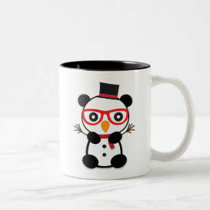 PandaSnowman - Leon die Panda-Bärsnowmen-Tasse Zweifarbige Tasse