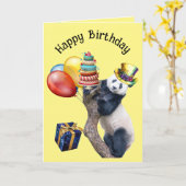 PANDAstic Fun Panda Geburtstagskarte Karte (Gelbe Blume)