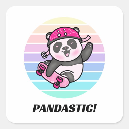 Pandastic Puppe Square Sticker (Vorderseite)