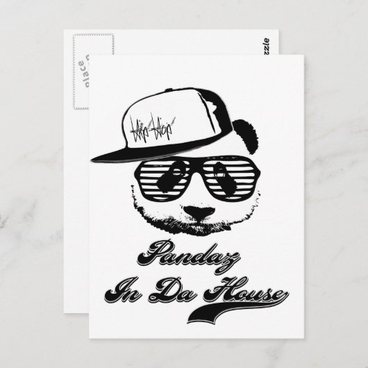 Pandaz in Da House. Ghetto Panda Postkarte (Vorne/Hinten)