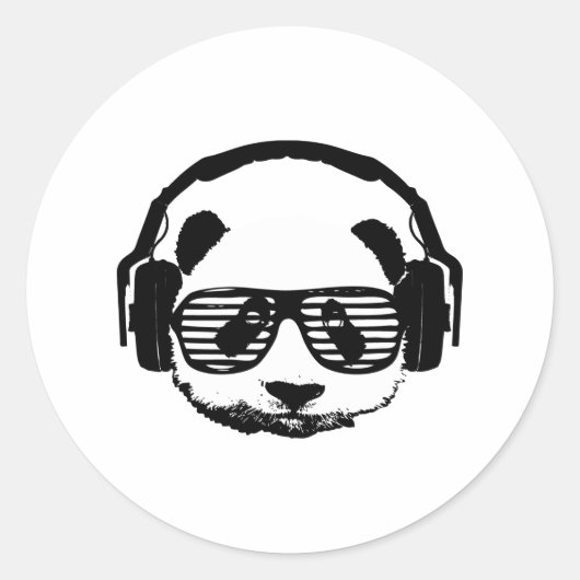 Pandaz in Da House Runder Aufkleber (Vorderseite)