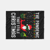 Pandemic That Stole Christmas 2020 Ugly Tacky Xmas Fleecedecke (Vorderseite (Horizontal))