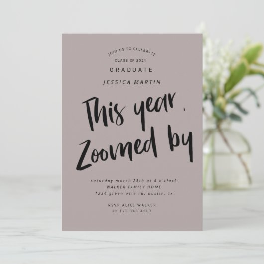 Pandemie Abschluss Foto Party Einladung (Stehend Vorderseite)