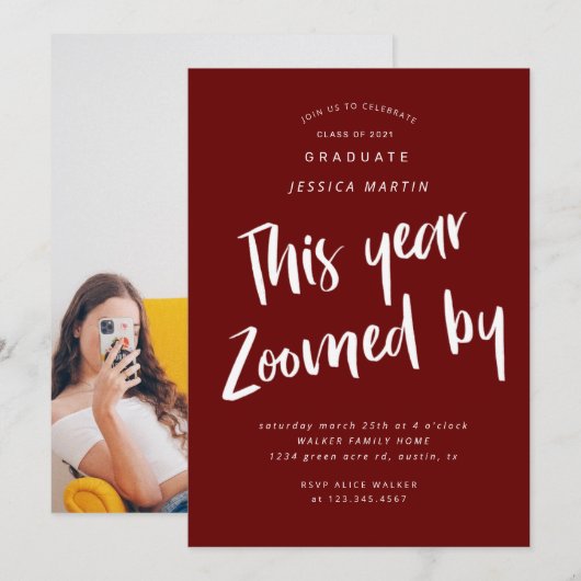 Pandemie Abschluss Foto Party Einladung (Vorne/Hinten)