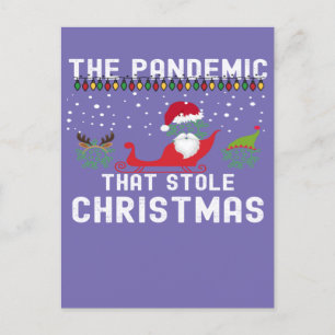 Pandemie, die Weihnachten 2022 gestohlen hässliche Postkarte