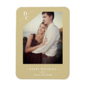 Pandemie Modernes Gold Happy Holidays Custom Foto Magnet (Vertikal)