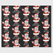 Pandemie Santa mit/Personalisierung Schwarz Geschenkpapier (Flach)