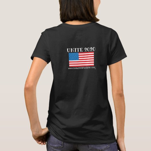 Pandemie USA Frauen Schwarz T-Shirt (Rückseite)