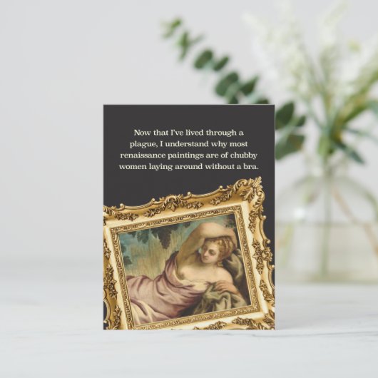 Pandemischer Spaß: Chubby Women Without Bras Postkarte (Stehend Vorderseite)