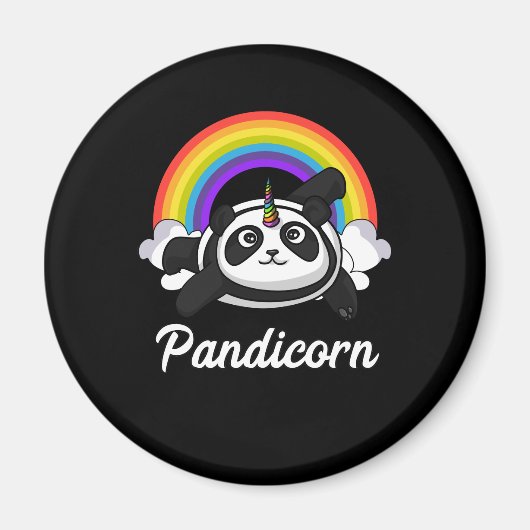 Pandicorn Panda Bear Unicorn Magischer Regenbogen Magnet (Vorne)