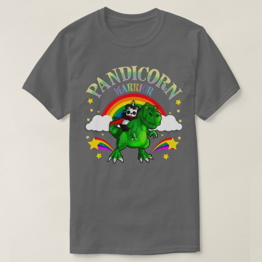 Pandicorn Warrior Panda Bear T Rex Dinosaur T-Shirt (Design vorne)
