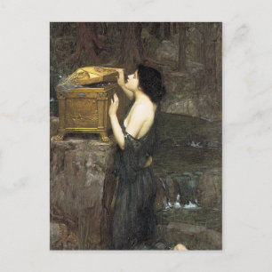 Pandora, John William Waterhouse, 1896 Postkarte