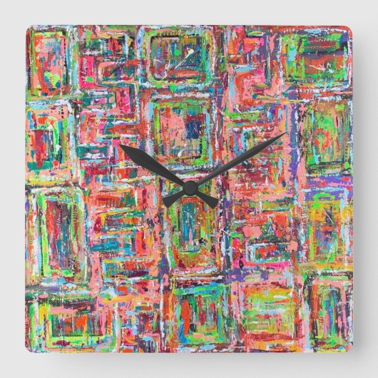 Pandora-Kastenhalle Quadratische Wanduhr (Vorderseite)