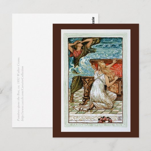 Pandora öffnet die Box Postkarte (Vorne/Hinten)