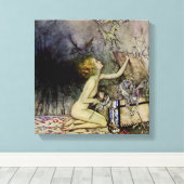 "Pandora öffnet die Box" von Arthur Rackham Leinwanddruck (Insitu (Holzboden))