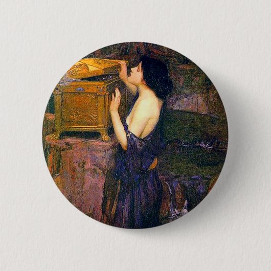 Pandora von John William Waterhouse Button (Vorderseite)