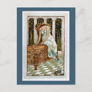 Pandora will die Box öffnen Postkarte