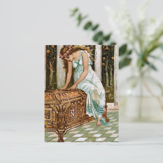 Pandora will die Box öffnen Postkarte (Stehend Vorderseite)