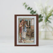 Pandora wundert sich an der Box Postkarte (Stehend Vorderseite)