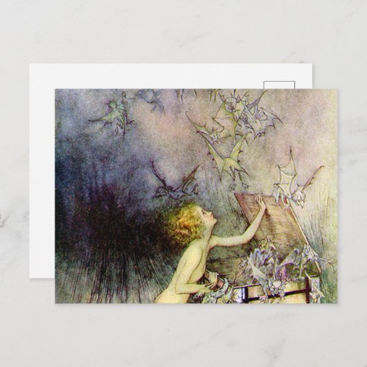Pandora's Box by Arthur Rackham Postkarte (Vorne/Hinten)