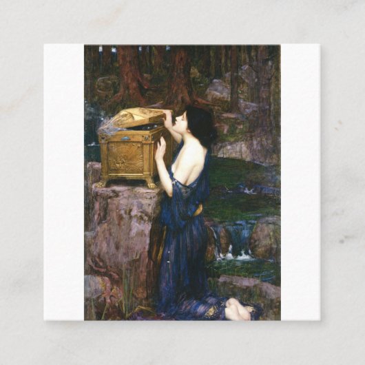 Pandora's Box - John William Waterhouse Quadratische Visitenkarte (Vorderseite)
