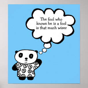 Pandy der Panda Buddhist Narr Zitat Poster