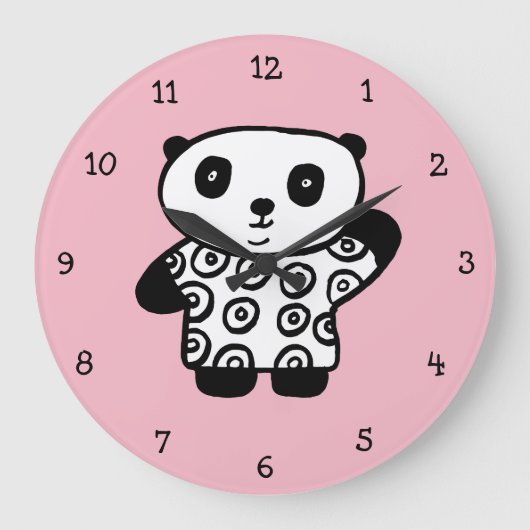 Pandy Panda Große Wanduhr (Vorderseite)