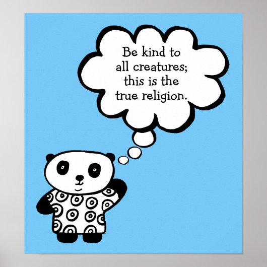 Pandy the Panda Buddhist Seid nett Zitat Poster (Vorne)