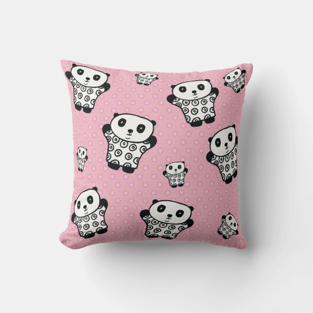 Pandy the Panda Polka Dot Kissen (Vorderseite)