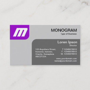 Paneele MonoGram - Violett und Grau Visitenkarte