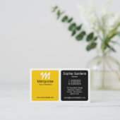 Paneele - orange, schwarz und weiß visitenkarte (Stehend Vorderseite)