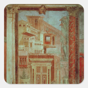 Panel aus Cubiculum aus dem Schlafzimmer des Quadratischer Aufkleber