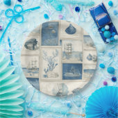 PANEL Cobalt Seas – Küstenparadies-Blöcke Pappteller (Party)