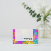 Panel - Farbige Blume Visitenkarte (Stehend Vorderseite)