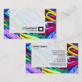 Panel - Farbige Paperclips Visitenkarte (Vorne/Hinten)