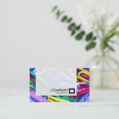 Panel - Farbige Paperclips Visitenkarte (Stehend Vorderseite)