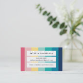 PANEL STRIP kühne, farbenfrohe Regenbogenstreifen, Visitenkarte (Stehend Vorderseite)